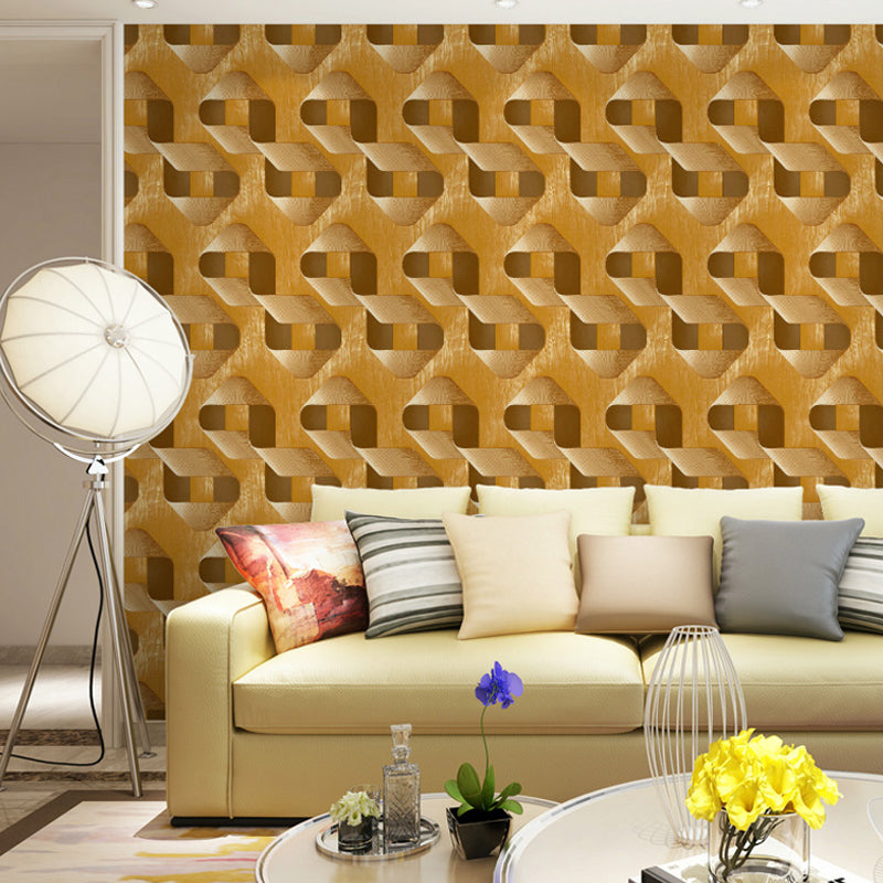 Twisted Belt Pattern Wallpaper Roll Dark Color Novelty Wall Decor for Living Room Yellow-Red Clearhalo 'Wall Decor' 'Wallpaper' 1212073