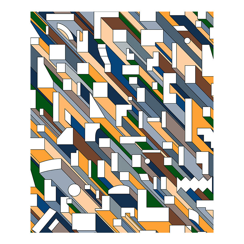 Mid-Century Geometric Wallpaper Bridge Color Moisture Resistant Wall Art for Home Decor Clearhalo 'Wall Decor' 'Wallpaper' 1212160