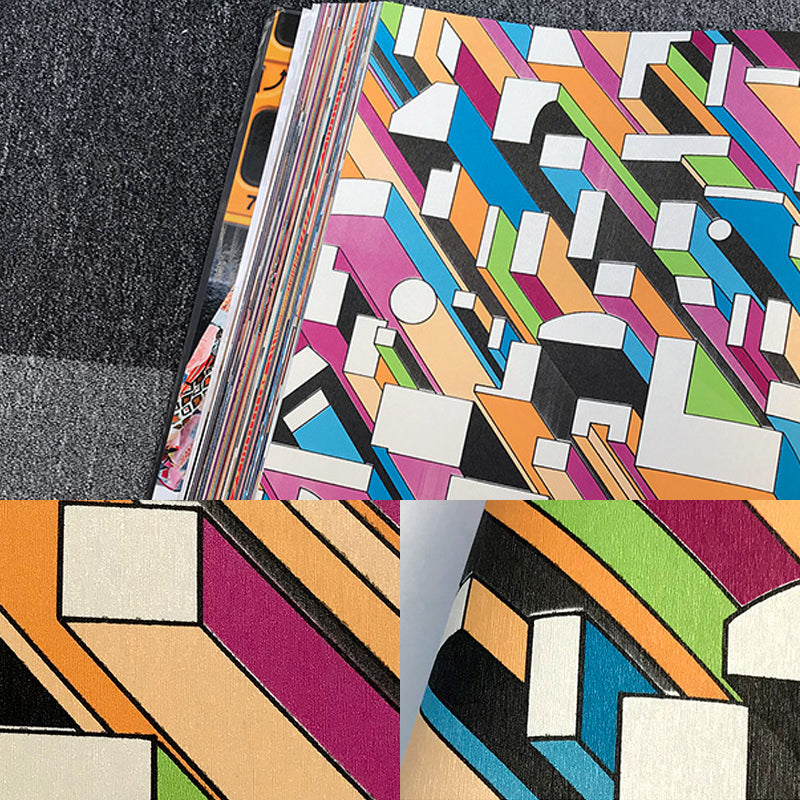 Mid-Century Geometric Wallpaper Bridge Color Moisture Resistant Wall Art for Home Decor Clearhalo 'Wall Decor' 'Wallpaper' 1212168