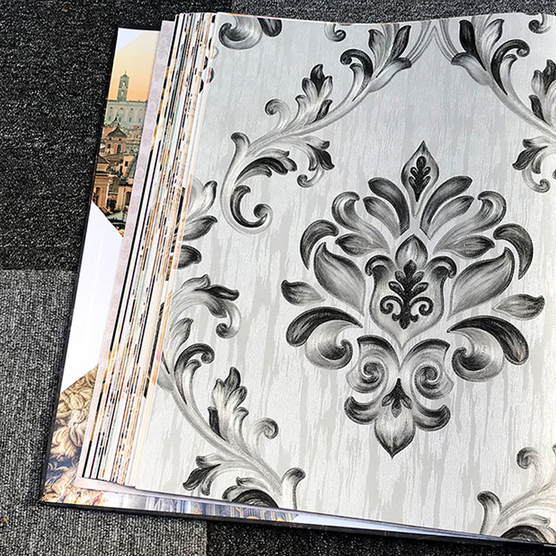 3D Embossed Unpasted Wallpaper Vintage Jacquard Wall Decor in Pastel Color for Home Clearhalo 'Vintage wall decor' 'Vintage' 'Wallpaper' Wall Decor' 1212263