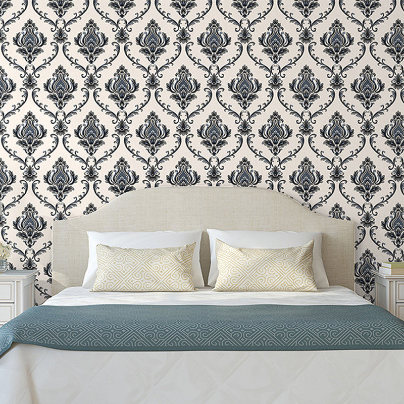 European Medallion Wallpaper Roll Pastel Color Flower Wall Covering for Living Room Clearhalo 'Vintage wall decor' 'Vintage' 'Wallpaper' Wall Decor' 1212270