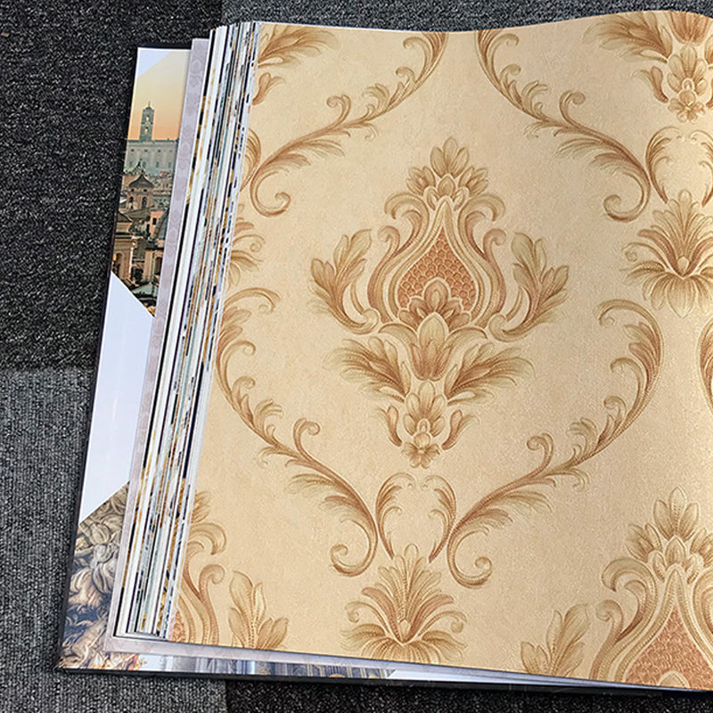 European Medallion Wallpaper Roll Pastel Color Flower Wall Covering for Living Room Clearhalo 'Vintage wall decor' 'Vintage' 'Wallpaper' Wall Decor' 1212281