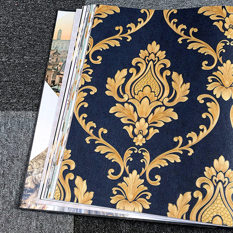 European Medallion Wallpaper Roll Pastel Color Flower Wall Covering for Living Room Clearhalo 'Vintage wall decor' 'Vintage' 'Wallpaper' Wall Decor' 1212286