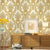 Embroidery Medallion Wallpaper Vintage Vinyl Wall Covering in Pastel Color for Hotel Gray-Yellow Clearhalo 'Vintage wall decor' 'Vintage' 'Wallpaper' Wall Decor' 1212359