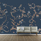 Dark Color Rustic Wall Mural Large Size Swirl Flower Wall Decor for Home, Non-Woven Clearhalo 'Wall Decor' 'Wall Mural' 1212824