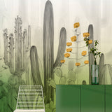 Green Cactus Field Wallpaper Murals Water Resistant Wall Decor for Bedroom, Non-Woven Clearhalo 'Wall Decor' 'Wall Mural' 1212891