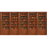 Red Brown Book Cabinet Mural Decal Water-Proof Contemporary Office Wall Art, Size Optional Clearhalo 'Wall Decor' 'Wall Mural' 1213148