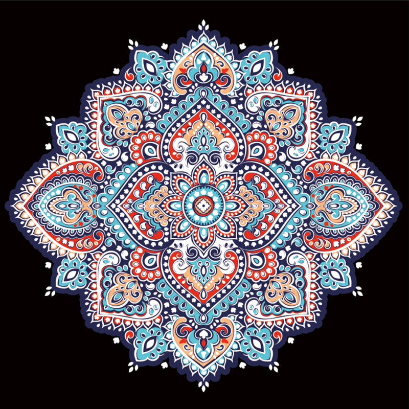 Pink-Blue Bohemia Wallpaper Murals Whole Flowers Pattern Wall Covering for Living Room Clearhalo 'Wall Decor' 'Wall Mural' 1213247