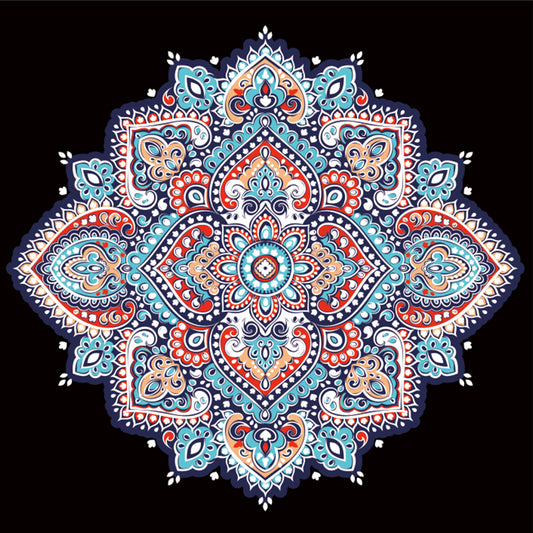 Pink-Blue Bohemia Wallpaper Murals Whole Flowers Pattern Wall Covering for Living Room Clearhalo 'Wall Decor' 'Wall Mural' 1213247