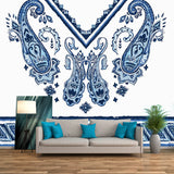 Blue Teardrop Wall Paper Murals Geometric Bohemian Washable Wall Covering for Home Clearhalo 'Wall Decor' 'Wall Mural' 1213353