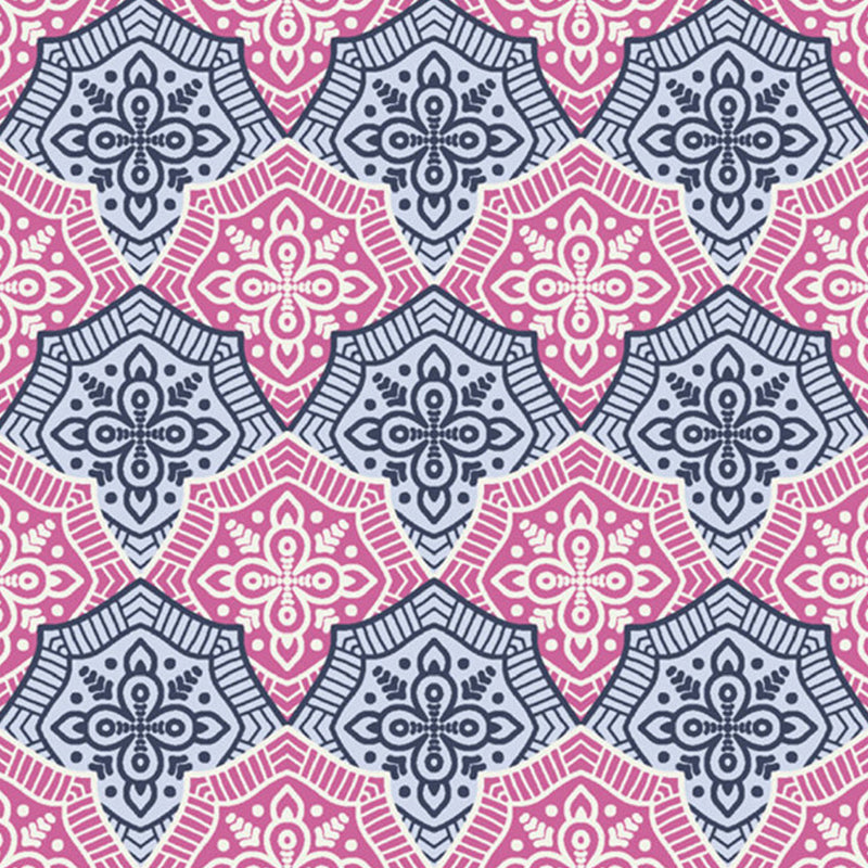 Pink-Blue Floral Wallpaper Murals Stain Resistant Boho-Chic Living Room Wall Art Clearhalo 'Wall Decor' 'Wall Mural' 1213381