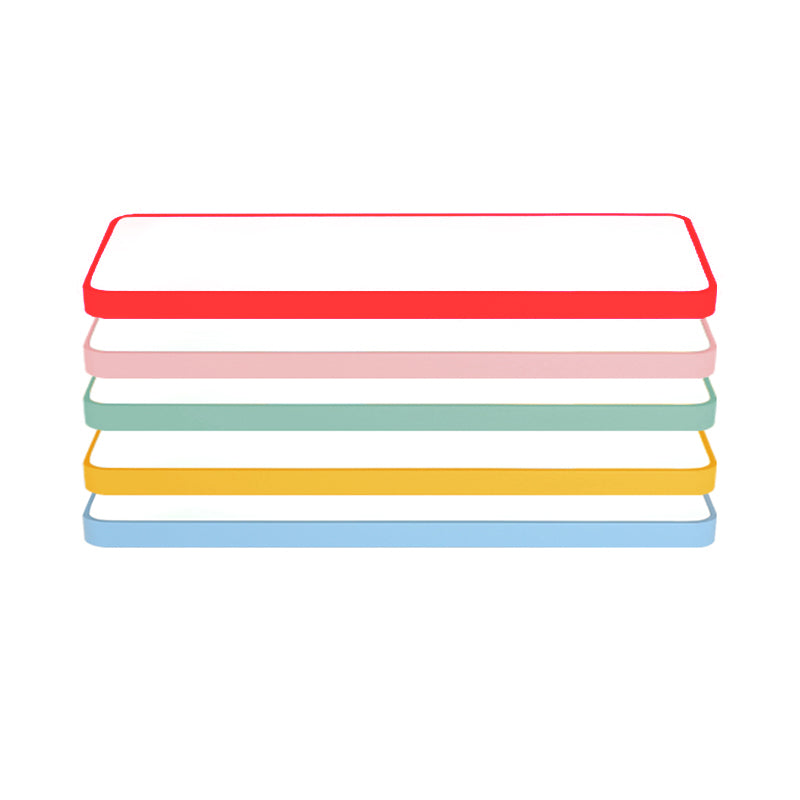 Rectangular Hanging Lamp Simplicity Metal Led 47" Long White/Blue/Yellow Ceiling Pendant Light for Office, 8"/12" Wide Clearhalo 'Ceiling Lights' 'Modern Pendants' 'Modern' 'Pendant Lights' 'Pendants' Lighting' 121409