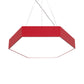 Yellow/Silver/Purple Hexagon Pendant Lamp Contemporary Led Metal Hanging Ceiling Light, 12"/18"/23.5" Wide Red Clearhalo 'Ceiling Lights' 'Modern Pendants' 'Modern' 'Pendant Lights' 'Pendants' Lighting' 121480