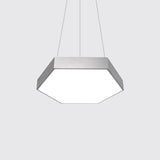 Yellow/Silver/Purple Hexagon Pendant Lamp Contemporary Led Metal Hanging Ceiling Light, 12"/18"/23.5" Wide Silver Clearhalo 'Ceiling Lights' 'Modern Pendants' 'Modern' 'Pendant Lights' 'Pendants' Lighting' 121491