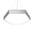 Yellow/Silver/Purple Hexagon Pendant Lamp Contemporary Led Metal Hanging Ceiling Light, 12"/18"/23.5" Wide White Clearhalo 'Ceiling Lights' 'Modern Pendants' 'Modern' 'Pendant Lights' 'Pendants' Lighting' 121494