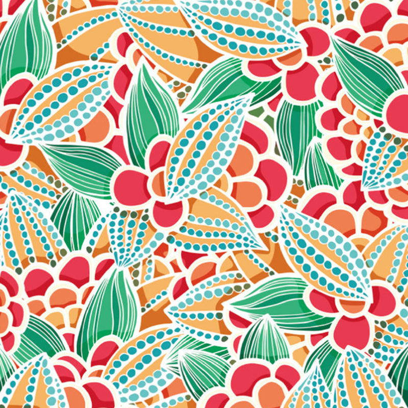 Flower Plant Mural Decal Boho-Chic Smooth Wall Covering in Multi-Color, Custom Made Clearhalo 'Wall Decor' 'Wall Mural' 1218405