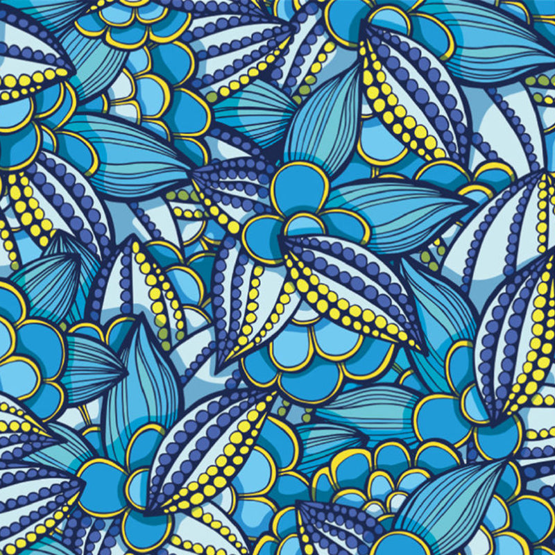 Flower Plant Mural Decal Boho-Chic Smooth Wall Covering in Multi-Color, Custom Made Clearhalo 'Wall Decor' 'Wall Mural' 1218415