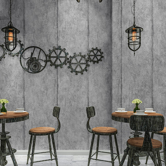 Solid Color Steampunk Wallpaper 57.1-sq ft Ikat Wall Covering for Restaurant, Water Resistant Light Gray Clearhalo 'Industrial wall decor' 'Industrial' 'Wallpaper' Wall Decor' 1218634