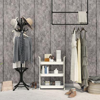 Solid Color Steampunk Wallpaper 57.1-sq ft Ikat Wall Covering for Restaurant, Water Resistant Gray-Coffee Clearhalo 'Industrial wall decor' 'Industrial' 'Wallpaper' Wall Decor' 1218638