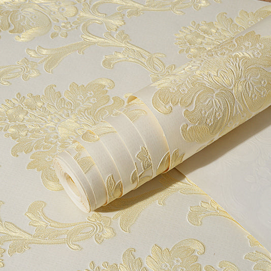 Embroidered Pastel Color Wallpaper Luxury Jacquard Patterned Wall Art, 31' L x 20.5" W Clearhalo 'Wall Decor' 'Wallpaper' 1218790