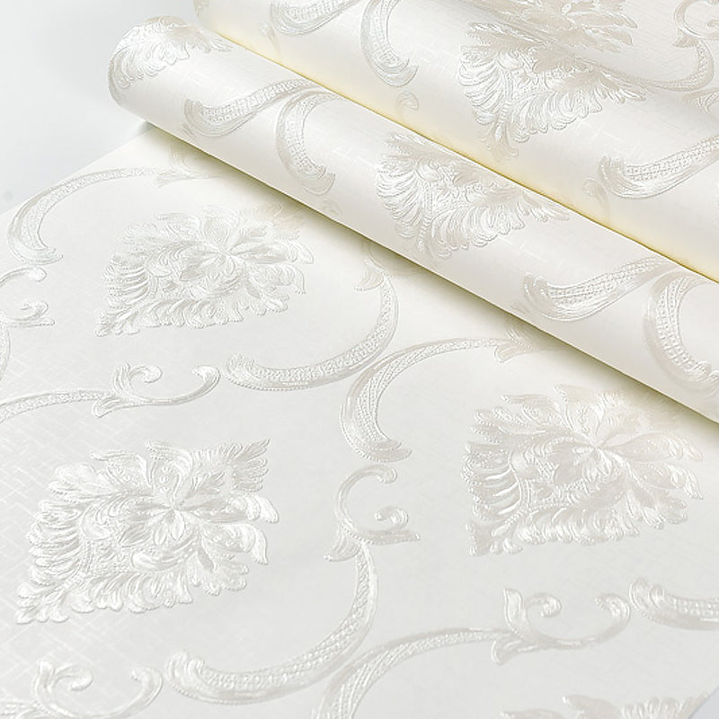 Self-Adhesive Jacquard Trellis Wallpaper Glam 3D Embossed Wall Decor in Light Color, Removable Clearhalo 'Wall Decor' 'Wallpaper' 1218848