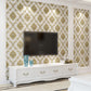 Self-Adhesive Jacquard Trellis Wallpaper Glam 3D Embossed Wall Decor in Light Color, Removable Light Coffee Clearhalo 'Wall Decor' 'Wallpaper' 1218850