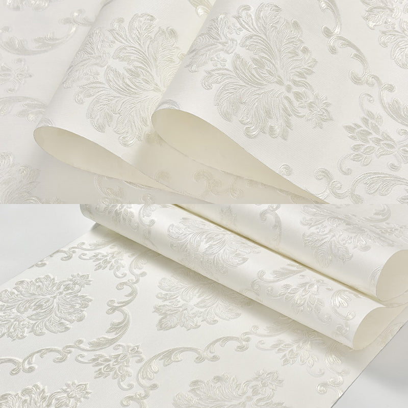 Stick On Glam Damask Wallpaper Embossed Temporary Soft-Color Wall Decor for Bedroom Clearhalo 'Wall Decor' 'Wallpaper' 1218885