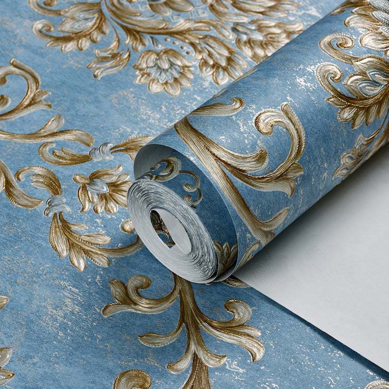 Luxe Damask Temporary Wallpaper Roll in Dark Color Living Room Peel and Stick Wall Art, 17.1-sq ft Clearhalo 'Wall Decor' 'Wallpaper' 1218907