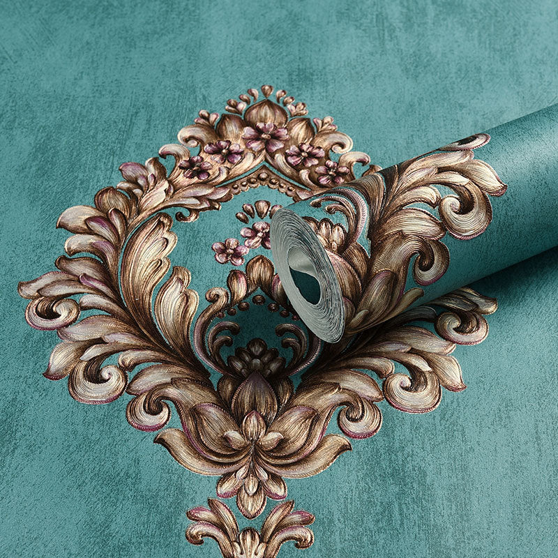 Medallion Wallpaper Luxury Embroidery Wall Covering in Pastel Color for Accent Wall Clearhalo 'Wall Decor' 'Wallpaper' 1218922