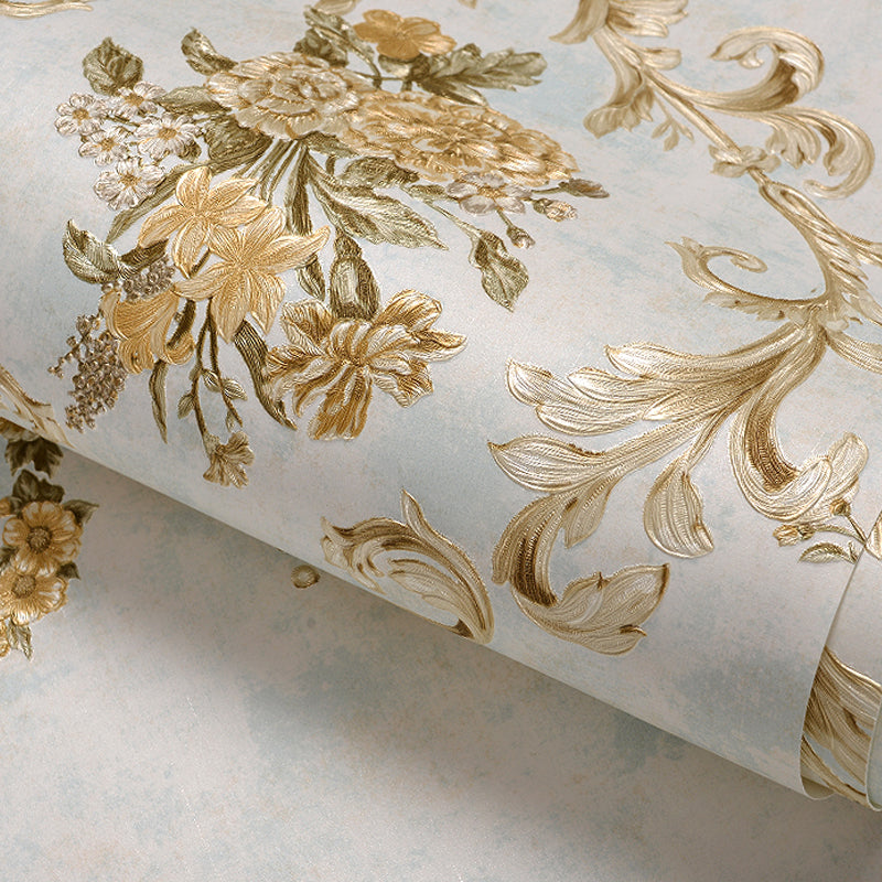 Flowers Lattice Wallpaper Roll Rustic Style Non-Woven Fabric Wall Decor in Light Color Clearhalo 'Country wall decor' 'Rustic' 'Wallpaper' Wall Decor' 1218999