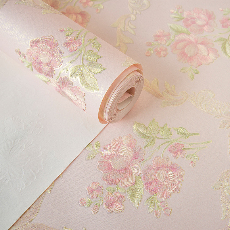 Beautiful Blooming Peony Wallpaper Roll for Bedroom, Pastel Color, 31' L x 20.5" W Clearhalo 'Country wall decor' 'Rustic' 'Wallpaper' Wall Decor' 1219078