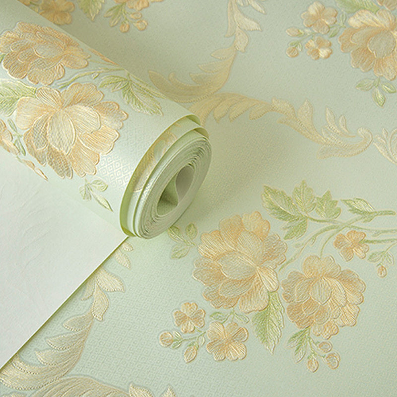 Beautiful Blooming Peony Wallpaper Roll for Bedroom, Pastel Color, 31' L x 20.5" W Clearhalo 'Country wall decor' 'Rustic' 'Wallpaper' Wall Decor' 1219081