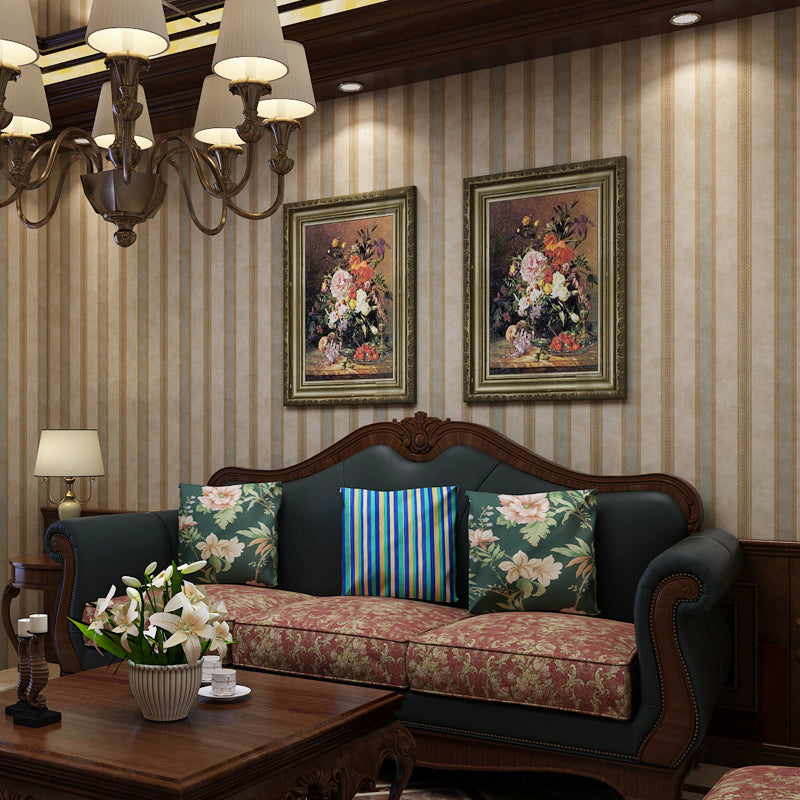 Peel Stick Temporary Stripe Wallpaper Cottage Non-Woven Material Wall Decor, 17.1-sq ft Clearhalo 'Country wall decor' 'Rustic' 'Wallpaper' Wall Decor' 1219173