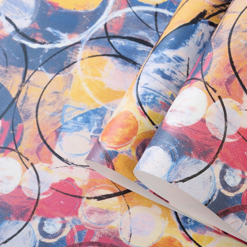 Modern Art Bubbles Wallpaper Roll Dark-Color Abstract Painting Wall Covering for Living Room Clearhalo 'Modern wall decor' 'Modern' 'Wallpaper' Wall Decor' 1219182