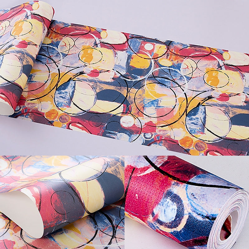 Modern Art Bubbles Wallpaper Roll Dark-Color Abstract Painting Wall Covering for Living Room Clearhalo 'Modern wall decor' 'Modern' 'Wallpaper' Wall Decor' 1219183