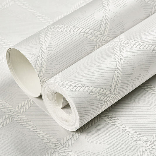 Minimalist Lattice Wallpaper for Living Room 57.1-sq ft Wall Art in Pastel Color