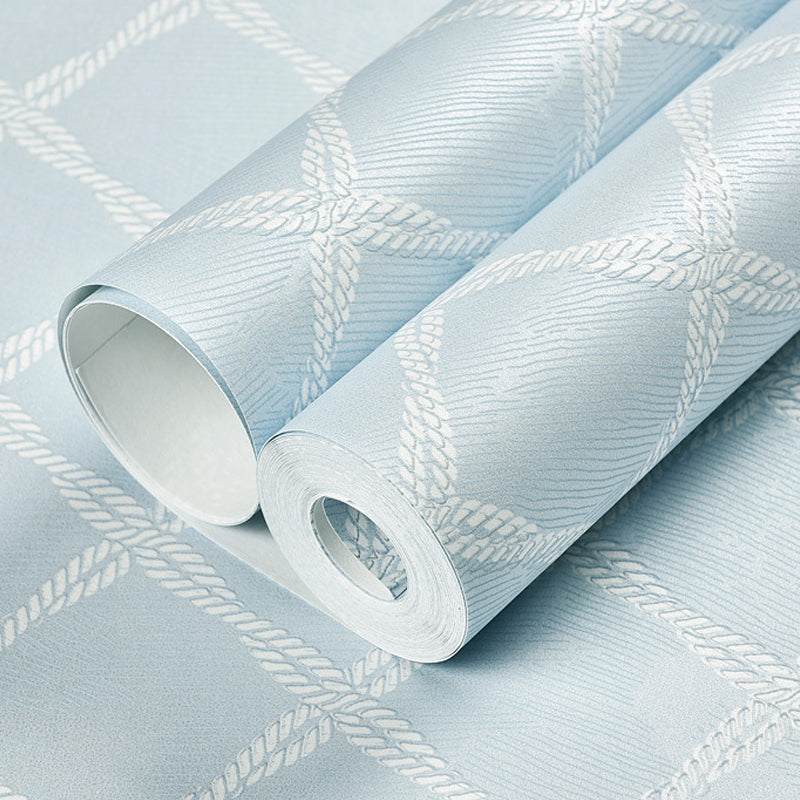 Minimalist Lattice Wallpaper for Living Room 57.1-sq ft Wall Art in Pastel Color Clearhalo 'Modern wall decor' 'Modern' 'Wallpaper' Wall Decor' 1219195