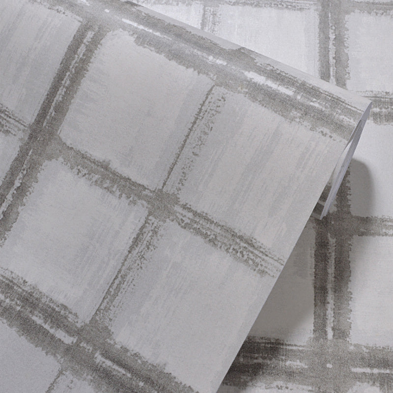 Adhesive Grid Wallpaper Roll Vinyl Modern Style Wall Art for Living Room, Easy Peel off Clearhalo 'Modern wall decor' 'Modern' 'Wallpaper' Wall Decor' 1219234