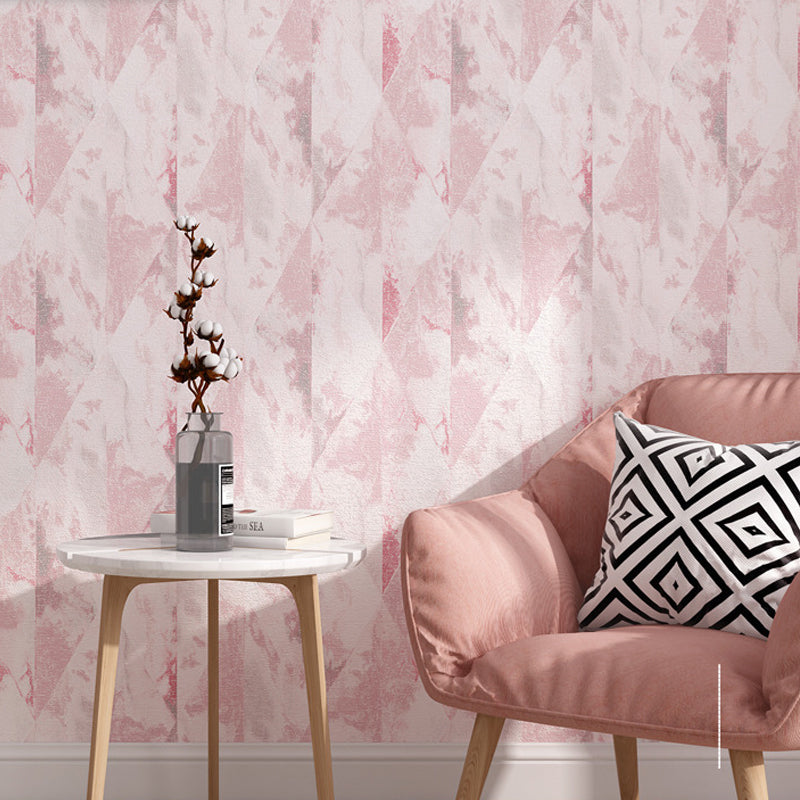 Ikat Geometric Wallpaper Roll Modern Smooth Wall Covering in Pastel Color for Living Room Light Pink Clearhalo 'Modern wall decor' 'Modern' 'Wallpaper' Wall Decor' 1219240