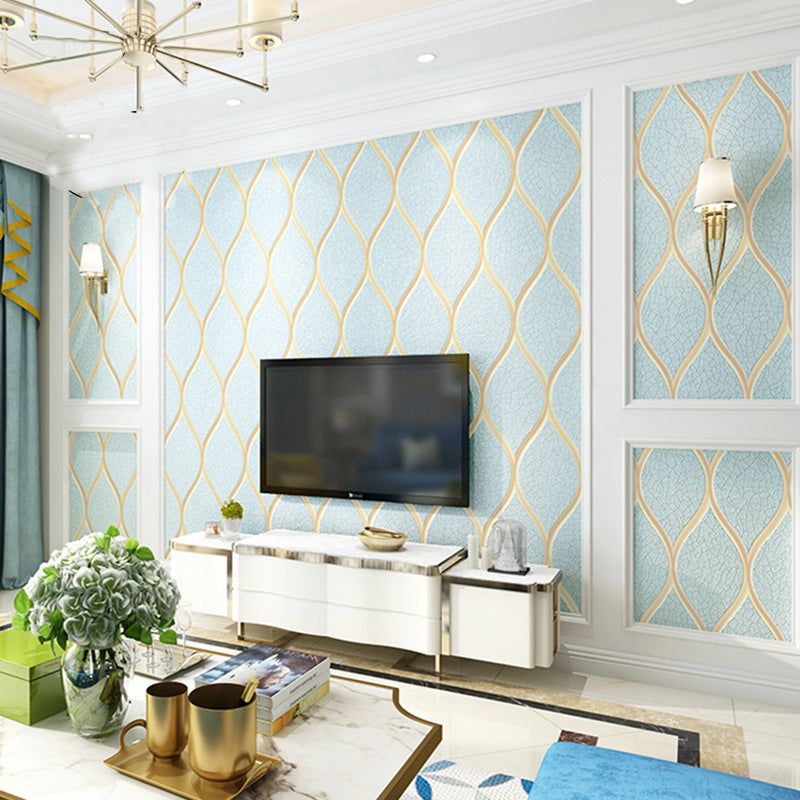 Light Color Ogee Wallpaper Crackle Look Modern Stain-Proof Wall Art for Living Room Clearhalo 'Modern wall decor' 'Modern' 'Wallpaper' Wall Decor' 1219252