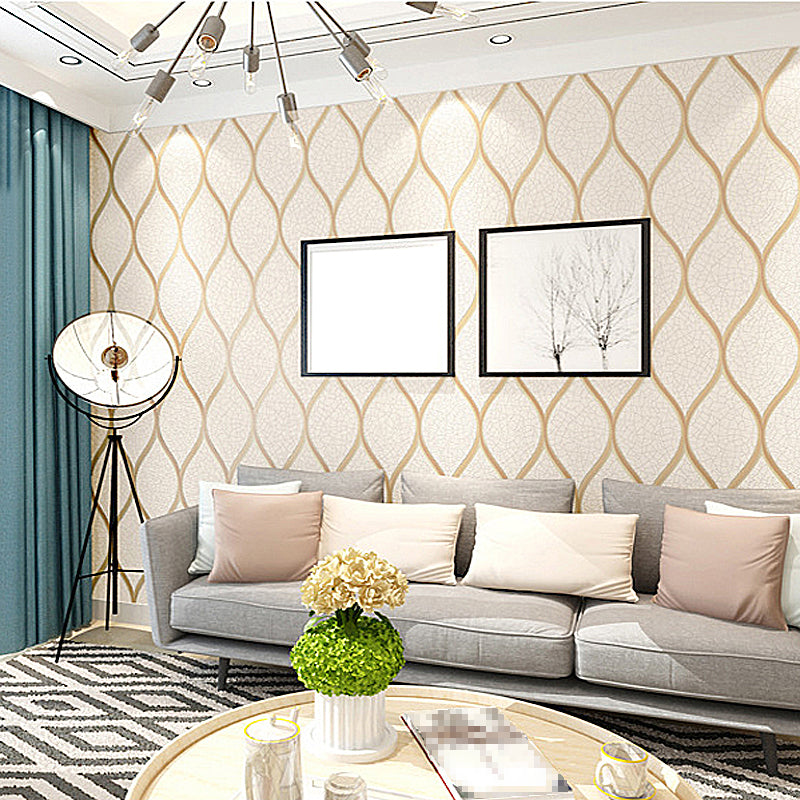 Light Color Ogee Wallpaper Crackle Look Modern Stain-Proof Wall Art for Living Room Clearhalo 'Modern wall decor' 'Modern' 'Wallpaper' Wall Decor' 1219265