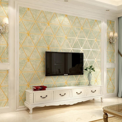 Modern Triangle Wallpaper Flock Moisture Resistant Soft Color Wall Decor for Home Green Clearhalo 'Modern wall decor' 'Modern' 'Wallpaper' Wall Decor' 1219296
