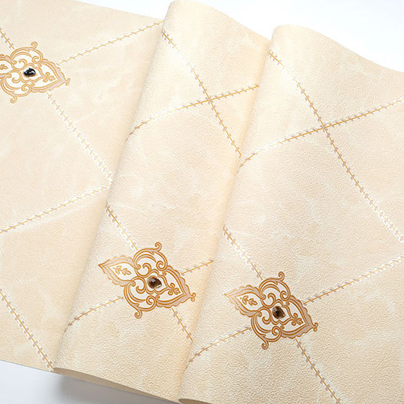 Stain-Resistant Trellis Wallpaper Flock Material Modern Style Wall Art for Living Room Clearhalo 'Modern wall decor' 'Modern' 'Wallpaper' Wall Decor' 1219333