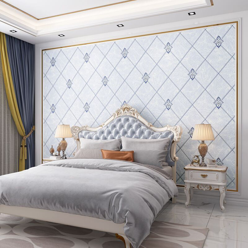 Stain-Resistant Trellis Wallpaper Flock Material Modern Style Wall Art for Living Room Clearhalo 'Modern wall decor' 'Modern' 'Wallpaper' Wall Decor' 1219337