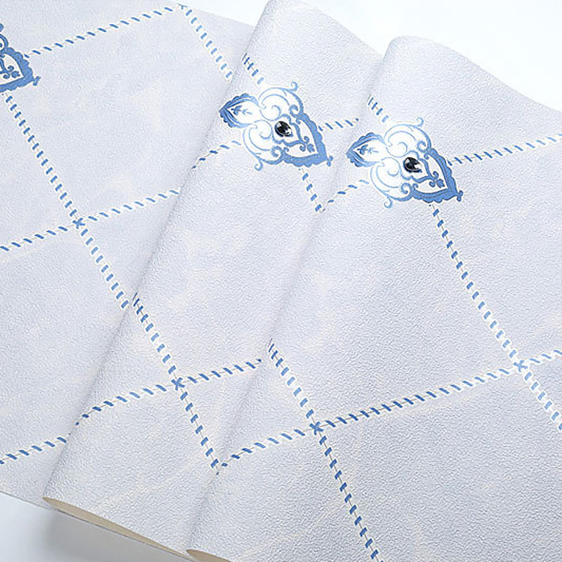 Stain-Resistant Trellis Wallpaper Flock Material Modern Style Wall Art for Living Room Clearhalo 'Modern wall decor' 'Modern' 'Wallpaper' Wall Decor' 1219338