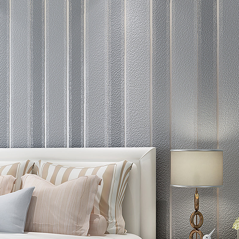 Stripe Wallpaper Roll Minimalistic Stain-Proof Bedroom Wall Decor, 33' L x 20.5" W Grey Clearhalo 'Country wall decor' 'Rustic' 'Wallpaper' Wall Decor' 1219345