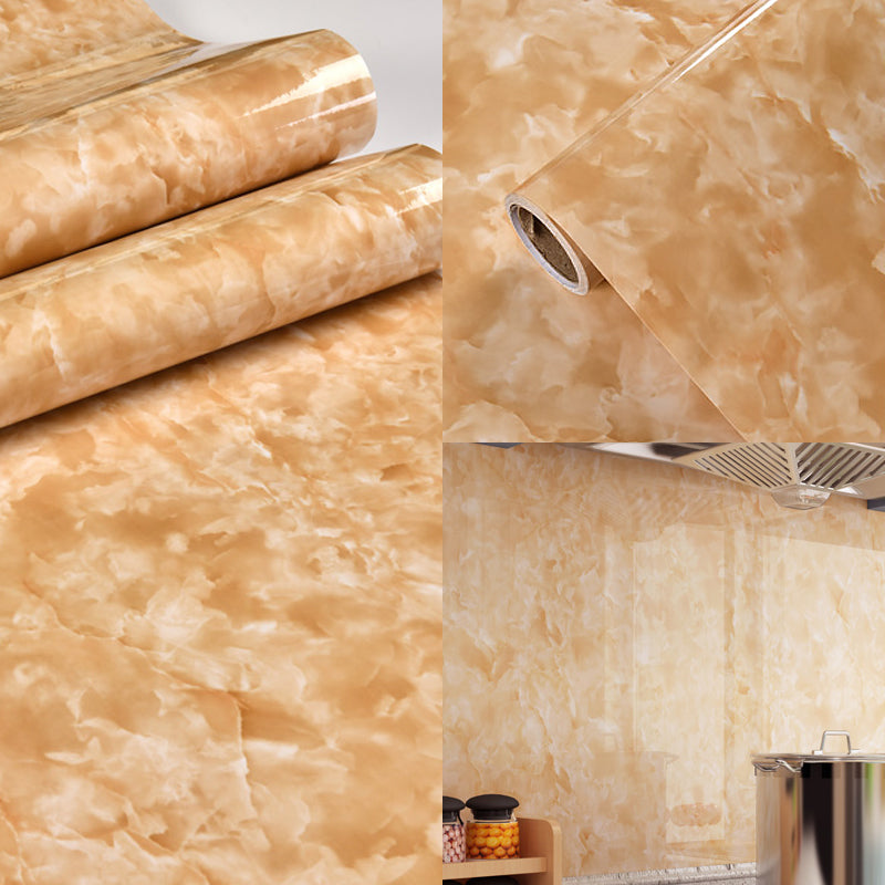 Modern Adhesive Faux Marble Wallpaper Soft-Color Temporary Wall Art for Bathroom Ginger Clearhalo 'Modern wall decor' 'Modern' 'Wallpaper' Wall Decor' 1219418