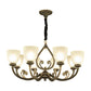 Black Curvy Arm Ceiling Pendant Light Traditional Metal 6/8-Head Living Room Chandelier Lighting Fixture Clearhalo 'Ceiling Lights' 'Chandeliers' Lighting' options 1220772