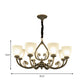 Black Curvy Arm Ceiling Pendant Light Traditional Metal 6/8-Head Living Room Chandelier Lighting Fixture Clearhalo 'Ceiling Lights' 'Chandeliers' Lighting' options 1220773