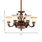 Metal Swooping Arm Ceiling Chandelier Traditional Style 6/8 Lights Guest Room Suspension Light Clearhalo 'Ceiling Lights' 'Chandeliers' Lighting' options 1220859